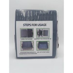 2-Pack Foldable Fabric Storage Bins with Handles Gray Closet Shelf Organizer NEW